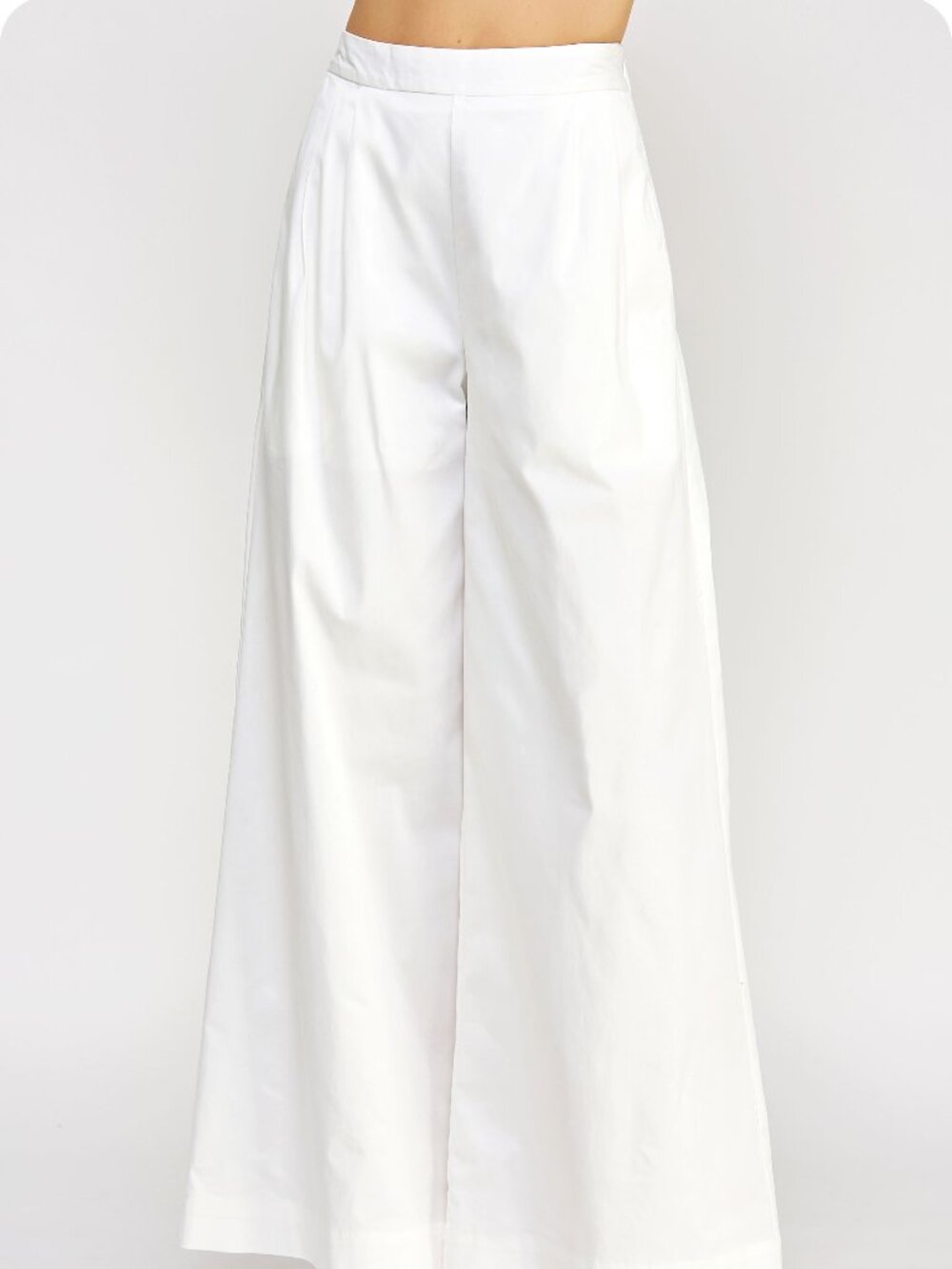 Wide Leg High-Rise Pants in White